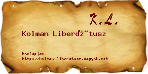 Kolman Liberátusz névjegykártya
